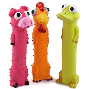 CHIWAVA 3 Pack 9" Squeaky Latex Dog Toys Standing Stick Animal Puppy Fetch Inter CHIWAVA 3 Pack 9" Squeaky Latex Dog Toys Standing Stick Animal Puppy Fetch Inter