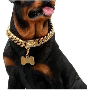 Unbranded Gold Dog Chain Choke Collar,solid Cuban Link Strong, Heavy Duty Chew Resistant W Unbranded Gold Dog Chain Choke Collar,solid Cuban Link Strong, Heavy Duty Chew Resistant W