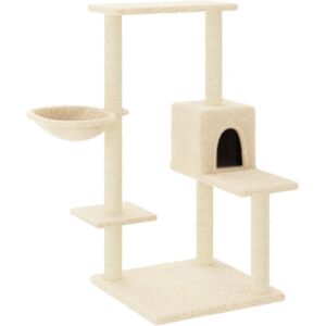 vidaXL Cat tree with sisal scratching posts 95 cm - cream (172073) vidaXL Cat tree with sisal scratching posts 95 cm - cream (172073)