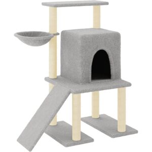 vidaXL Cat Tree Light Grey - Multi-level Cat Tower with Sisal Posts vidaXL Cat Tree Light Grey - Multi-level Cat Tower with Sisal Posts
