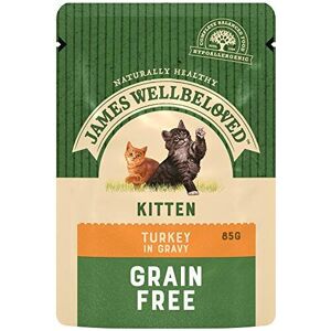 James Wellbeloved Kitten Grain Free Turkey in Gravy 12 Pouches, Hypoallergenic W James Wellbeloved Kitten Grain Free Turkey in Gravy 12 Pouches, Hypoallergenic W