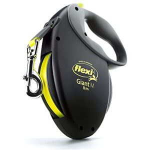 Flexi Giant Neon Tape Black Medium 8m Retractable Dog Leash/Lead for dogs up to Flexi Giant Neon Tape Black Medium 8m Retractable Dog Leash/Lead for dogs up to
