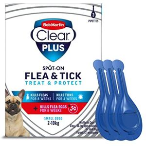 Bob Martin Clear Plus Spot On Flea Treatment for Small Dogs (2-10Kg) Kills F Bob Martin Clear Plus Spot On Flea Treatment for Small Dogs (2-10Kg) Kills F