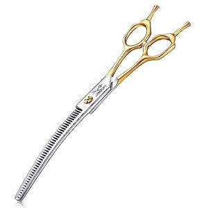 Jason 7.5 Inch Curved Thinning Scissors for Dog 43 Teeth Professional Downward C Jason 7.5 Inch Curved Thinning Scissors for Dog 43 Teeth Professional Downward C