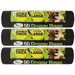 Tidyz 50 Pack Super Strong Extra Large Doggy Waste Bags with tie Handles X 3 Tidyz 50 Pack Super Strong Extra Large Doggy Waste Bags with tie Handles X 3