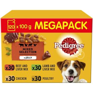 120 X 100G Pedigree Adult Wet Dog Food Pouches Mixed Selection in Jelly 120 X 100G Pedigree Adult Wet Dog Food Pouches Mixed Selection in Jelly