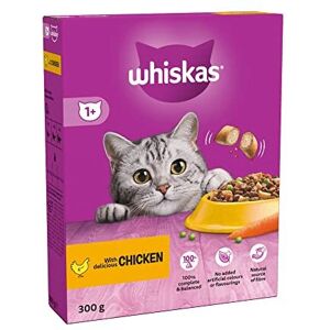 Whiskas 1+ Adult Cat Dry Food Chicken 300g (Pack of 6) Whiskas 1+ Adult Cat Dry Food Chicken 300g (Pack of 6)