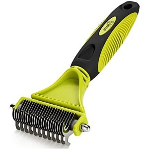 Pecute Dog Brush, Cat Brush for Grooming, Double Sided Blade Dog Rake, Dog Under Coat R Pecute Dog Brush, Cat Brush for Grooming, Double Sided Blade Dog Rake, Dog Under Coat R