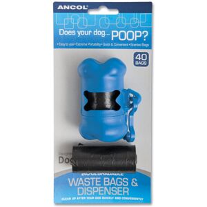 Ancol Poop Bag Bone Shaped Dispenser Inc 2 Rolls Ancol Poop Bag Bone Shaped Dispenser Inc 2 Rolls