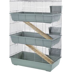 Little-Friends Little Friends Triple Rabbit Cage, 102 x 56 x 139 cm, Beige/ Silver Little-Friends Little Friends Triple Rabbit Cage, 102 x 56 x 139 cm, Beige/ Silver