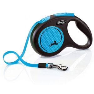 (5m, Blue/Black) Flexi Medium Neon Taped Retractable Dog Lead (5m, Blue/Black) Flexi Medium Neon Taped Retractable Dog Lead