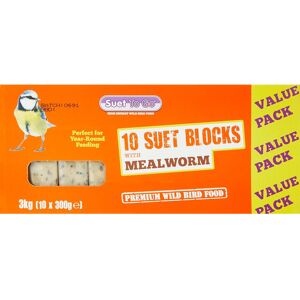 Suet To Go Mealworm Suet Block Wild Bird Treat, 300 g ( Pack of 10) Suet To Go Mealworm Suet Block Wild Bird Treat, 300 g ( Pack of 10)