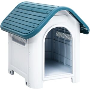 (blue) vidaXL Dog House Polypropylene Pet Carrier Animal Supply Kennel Cage Blue (blue) vidaXL Dog House Polypropylene Pet Carrier Animal Supply Kennel Cage Blue