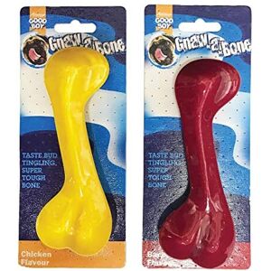GoodBoy GNAW A BONE 2 PACK NYLON DENTAL DOG CHEW TOY 1 BACON 1 CHICKEN GoodBoy GNAW A BONE 2 PACK NYLON DENTAL DOG CHEW TOY 1 BACON 1 CHICKEN