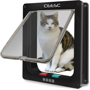 CEESC Large Cat Flap (Outer Size 11" x 9.8"), 4 Way Locking Large Cat Flap Door for In CEESC Large Cat Flap (Outer Size 11" x 9.8"), 4 Way Locking Large Cat Flap Door for In