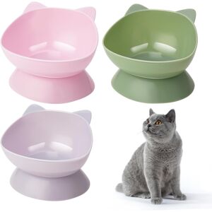 Unbranded 3 Piece Elevated Cat Bowl Tilted Plastic Cat Feeding Bowl Unbranded 3 Piece Elevated Cat Bowl Tilted Plastic Cat Feeding Bowl