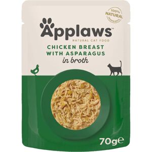 Applaws 100% Natural Wet Cat Food, Chicken with Asparagus in Broth 70 g Pouch, 1 Applaws 100% Natural Wet Cat Food, Chicken with Asparagus in Broth 70 g Pouch, 1