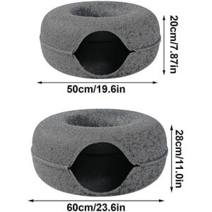 Unbranded Removable Cat Nest,round Donut Felt Pet Nest,cat Tunnel Bed,semi-closed Washable Unbranded Removable Cat Nest,round Donut Felt Pet Nest,cat Tunnel Bed,semi-closed Washable