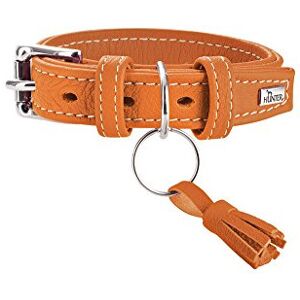 Hunter Cannes Dog Collar Leather Nappa Leather Soft Elegant Elegant 40 (XS-S), Orange Hunter Cannes Dog Collar Leather Nappa Leather Soft Elegant Elegant 40 (XS-S), Orange