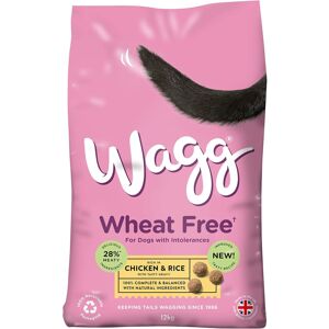 Wagg Wheat Free Complete Dry Adult Dog Food Chicken Rice 12kg For Sensitive Stom Wagg Wheat Free Complete Dry Adult Dog Food Chicken Rice 12kg For Sensitive Stom