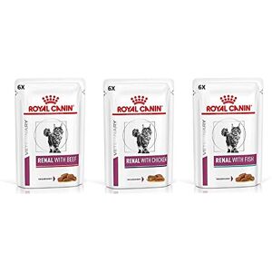 Royal Canin Feline Renal Mix of 6x Tuna 6x Chicken 6x Beef Cat Food each 85gram Royal Canin Feline Renal Mix of 6x Tuna 6x Chicken 6x Beef Cat Food each 85gram