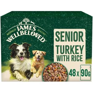 48 x 90g James Wellbeloved Senior Wet Dog Food Turkey in Gravy Pouch Multipack 48 x 90g James Wellbeloved Senior Wet Dog Food Turkey in Gravy Pouch Multipack