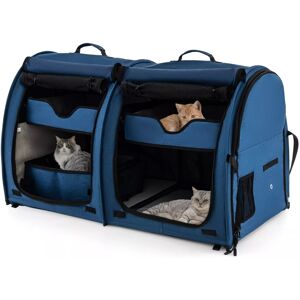 Casart 2-In-1 Pet Carrier Twin-compartment Pet Kennel Cat & Dog Travel Crate Casart 2-In-1 Pet Carrier Twin-compartment Pet Kennel Cat & Dog Travel Crate