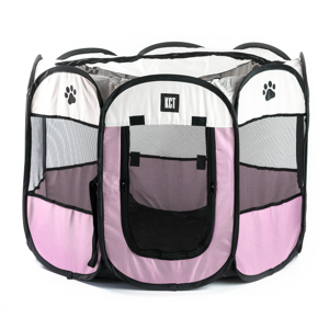 (Medium Pink Fabric Playpen) KCT Portable Fabric Dog Pet Play Pens Blue Red Pink (Medium Pink Fabric Playpen) KCT Portable Fabric Dog Pet Play Pens Blue Red Pink