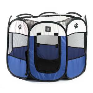 (Medium Blue Fabric Playpen) KCT Portable Fabric Dog Pet Play Pens Blue Red Pink (Medium Blue Fabric Playpen) KCT Portable Fabric Dog Pet Play Pens Blue Red Pink