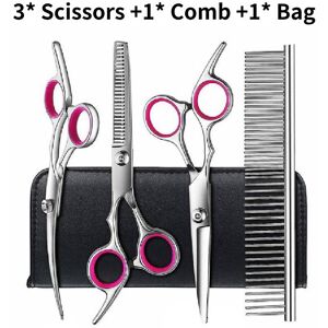DINAMR (Pink) Pet Grooming Scissors Kit Stainless Steel Dog Trimmer Sets Tool Curved Sh DINAMR (Pink) Pet Grooming Scissors Kit Stainless Steel Dog Trimmer Sets Tool Curved Sh
