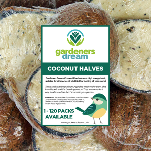 Gardeners Dream GardenersDream Suet Filled Coconut Halves - Garden Fat Feeder Wild Bird Food Gardeners Dream GardenersDream Suet Filled Coconut Halves - Garden Fat Feeder Wild Bird Food
