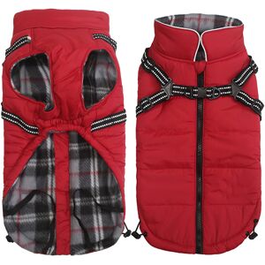 Morezi Dog coat with harness,dog jacket with harness,dog coats waterproof cotton padded Morezi Dog coat with harness,dog jacket with harness,dog coats waterproof cotton padded