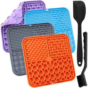 Aileem 4 Pcs Licky Mats for Dogs Puppy, Lick Mats with Suction Cups for Pet Slow Feedin Aileem 4 Pcs Licky Mats for Dogs Puppy, Lick Mats with Suction Cups for Pet Slow Feedin