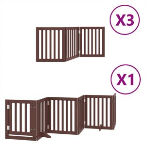 (brown, 50 x 60 x 2 cm/ 15 pcs) vidaXL Dog Gate with Door Foldable 9 Panels Dog (brown, 50 x 60 x 2 cm/ 15 pcs) vidaXL Dog Gate with Door Foldable 9 Panels Dog
