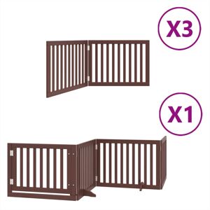 vidaXL Dog Gate 10 Panels Foldable Brown 800cm Poplar Wood vidaXL Dog Gate 10 Panels Foldable Brown 800cm Poplar Wood