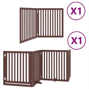 (brown, 80 x 90 x 2 cm/ 6 pcs) vidaXL Dog Gate with Door Foldable 9 Panels Dog F (brown, 80 x 90 x 2 cm/ 6 pcs) vidaXL Dog Gate with Door Foldable 9 Panels Dog F
