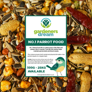 Gardeners Dream GardenersDream NO1 Parrot Food - High Energy Nutritious Bird Nuts Oats Feed Mix Gardeners Dream GardenersDream NO1 Parrot Food - High Energy Nutritious Bird Nuts Oats Feed Mix
