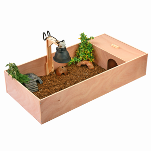 KCT Large Wooden Tortoise Table Reptile Vivarium Cage Hide with Open Run and Lam KCT Large Wooden Tortoise Table Reptile Vivarium Cage Hide with Open Run and Lam