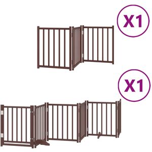 (brown, 50 x 60 x 2 cm/ 9 pcs) vidaXL Dog Gate with Door Foldable Panels Dog Fen (brown, 50 x 60 x 2 cm/ 9 pcs) vidaXL Dog Gate with Door Foldable Panels Dog Fen