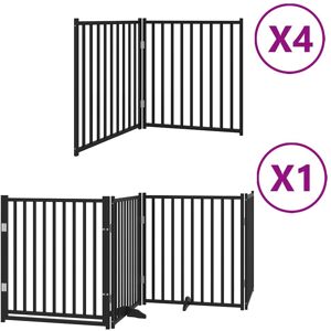 (black, 80 x 90 x 2 cm/ 12 pcs) vidaXL Dog Gate with Door Foldable Panels Dog Fe (black, 80 x 90 x 2 cm/ 12 pcs) vidaXL Dog Gate with Door Foldable Panels Dog Fe