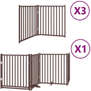 (brown, 80 x 90 x 2 cm/ 10 pcs) vidaXL Dog Gate with Door Foldable Panels Dog Fe (brown, 80 x 90 x 2 cm/ 10 pcs) vidaXL Dog Gate with Door Foldable Panels Dog Fe