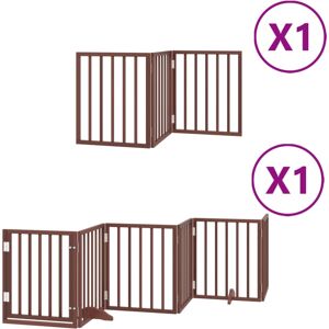 (brown, 50 x 60 x 2 cm/ 9 pcs) vidaXL Dog Gate with Door Foldable Dog Fence Dog (brown, 50 x 60 x 2 cm/ 9 pcs) vidaXL Dog Gate with Door Foldable Dog Fence Dog