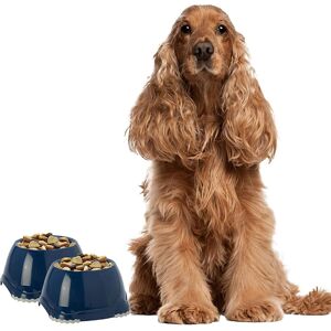 Unbranded DogCentreⓇ 2x 0.6L Dark Blue Spaniel Dog Puppy Bowls Non Slip Pet Food Water Dis Unbranded DogCentreⓇ 2x 0.6L Dark Blue Spaniel Dog Puppy Bowls Non Slip Pet Food Water Dis