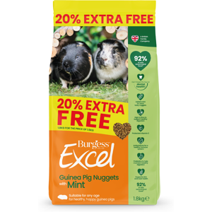 Burgess Excel Adult Guinea Pig Nuggets with Mint 1.8kg x 4 Burgess Excel Adult Guinea Pig Nuggets with Mint 1.8kg x 4