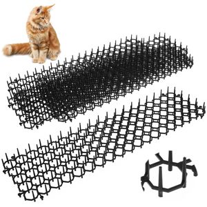 GEEZY 6 Pcs Prickle Strip Deterrent Anti Cat Scat Mat with Spikes Animal Repelle GEEZY 6 Pcs Prickle Strip Deterrent Anti Cat Scat Mat with Spikes Animal Repelle