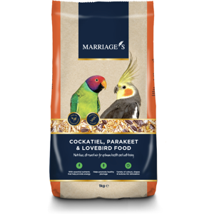 Marriage's Cockatiel, Parakeet & Lovebird Healthy Plumage & Skin 1kg Marriage's Cockatiel, Parakeet & Lovebird Healthy Plumage & Skin 1kg