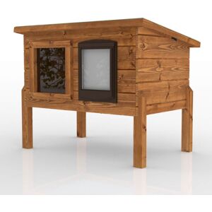 Home & Roost Outdoor Cat House Self Heating Kennel with One Way Privacy Window Home & Roost Outdoor Cat House Self Heating Kennel with One Way Privacy Window