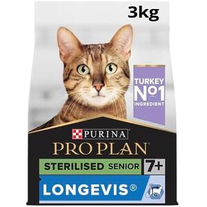 PRO PLAN Senior 7+ STERILISED LONGEVIS® Rich in Turkey Dry Cat Food 3kg, For Neu PRO PLAN Senior 7+ STERILISED LONGEVIS® Rich in Turkey Dry Cat Food 3kg, For Neu