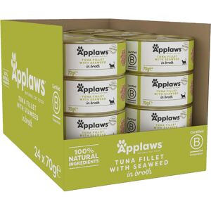 Applaws 100% Natural Cat Food, Tuna Fillet and Seaweed, 70 g Tin (Pack of 24) Applaws 100% Natural Cat Food, Tuna Fillet and Seaweed, 70 g Tin (Pack of 24)
