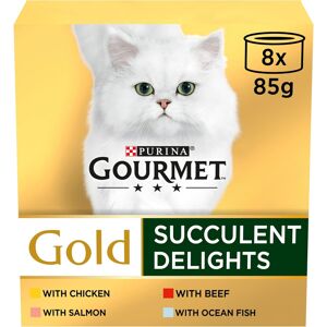 Gourmet Gold Succulent Delights Adult Wet Cat Food Chicken 8x85g, Pack of 6 Gourmet Gold Succulent Delights Adult Wet Cat Food Chicken 8x85g, Pack of 6